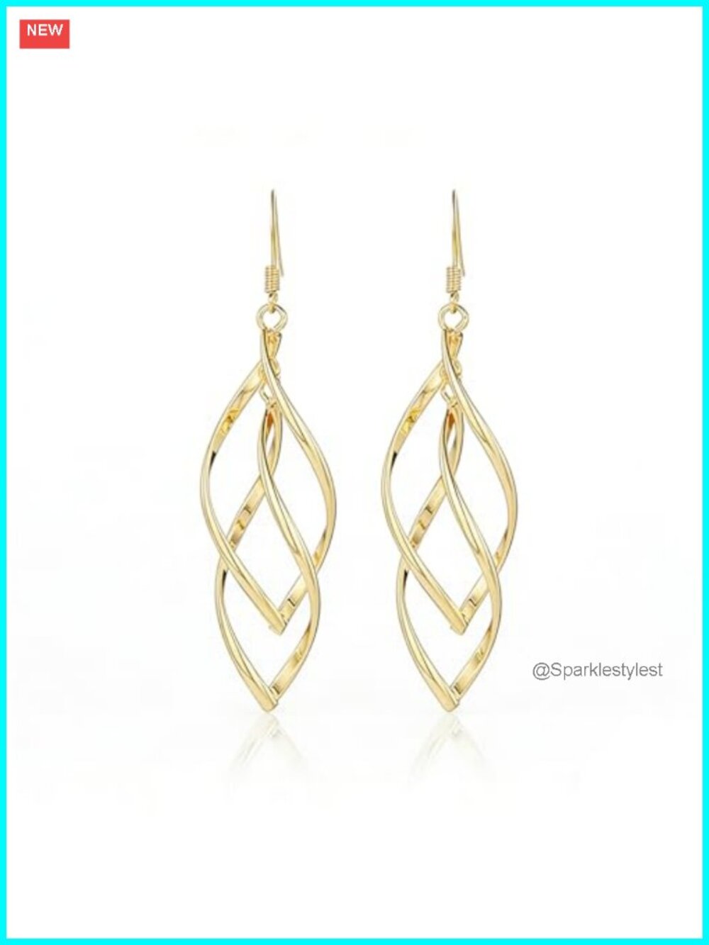 Gold Plated Dangle Earrings Hypoallergenic Drop Linear Loops
